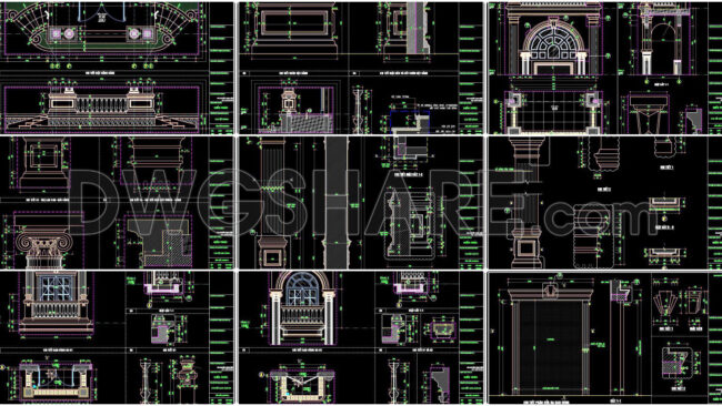 421. Download Of Cad Drawings Of European Architectural Details