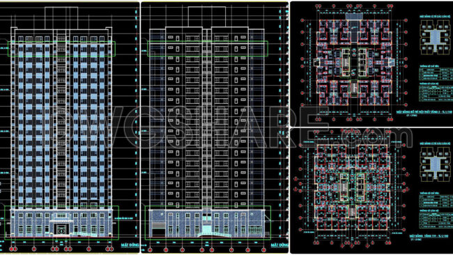 36. Download 19-storey Residential Apartment Building Architectural Cad Drawing (1)