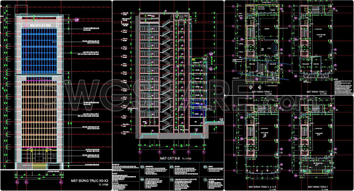 70. Download Full 12-story Office Building Design Cad Drawings – Architecture, Structure, And Mep