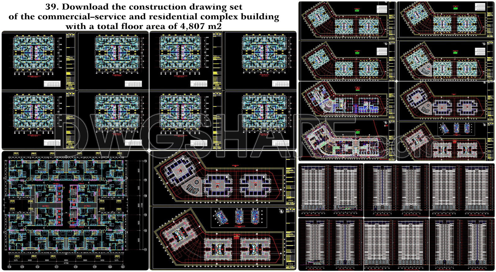 39. Download The Construction Drawing Set Of The Commercial–service And Residential Complex Building With A Total Floor Area Of 4,807 M2