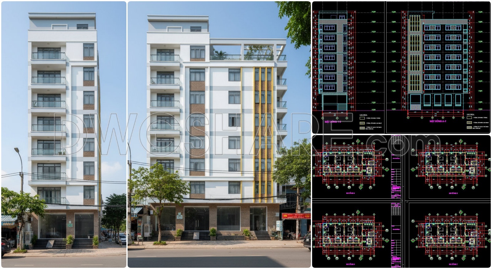 164. Download The Architectural Drawings Of A 10-storey Hotel With A Floor Area Of 9m × 19m (8)