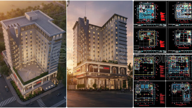 166. Download Architectural And Structural Drawings Of A 12-storey Hotel With A Total Floor Area Of 19,200 M2