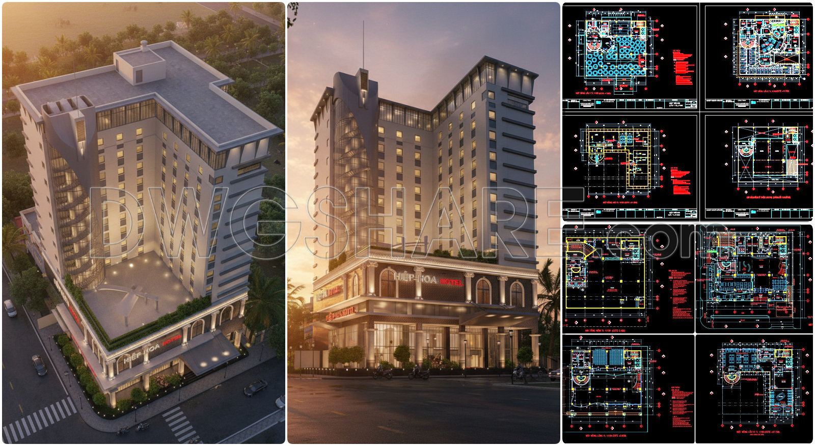 166. Download Architectural And Structural Drawings Of A 12-storey Hotel With A Total Floor Area Of 19,200 M2