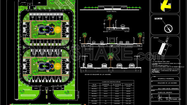 176. Boulevard De Las Naciones Project Subdivision And Landscape Plan Autocad Drawing