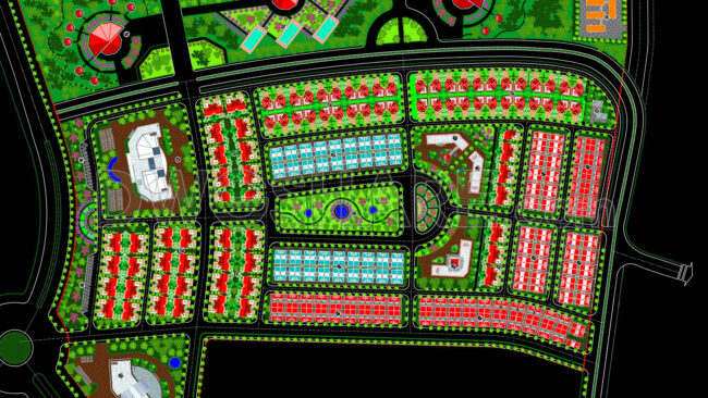 179. Autocad Landscape & Architectural Planning – South Lam River New Urban Area (1)