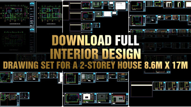 28. Download Full Interior Design Drawing Set for a 2-Storey House 8.6m x 17m