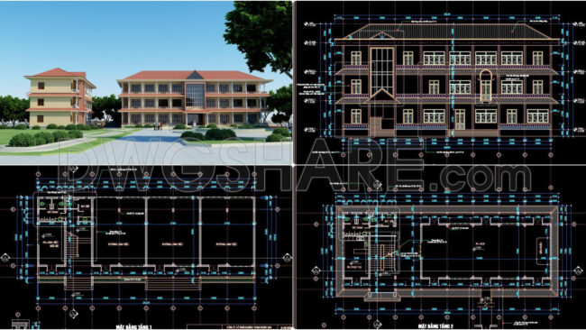 84. Download 3-story Office And Document Storage Building Cad Drawings