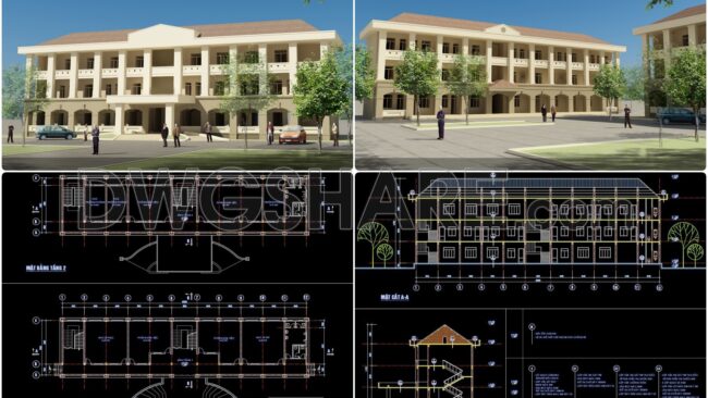 106. Download The Design Drawings For A 3-story Office Building With A Total Area Of 1,080 M2 (1)
