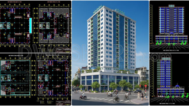 121. Download Complete Cad Design Of A 19-storey Office And Retail Complex (1)