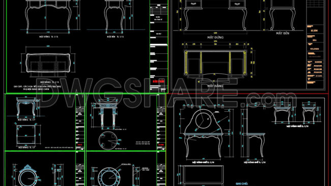 151. Download Dressing Table Cad Shop Drawing Collection (1)