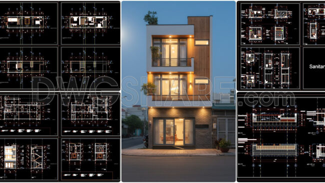 847. Download Architectural Cad Plans For A 3-storey House (6m × 19m)