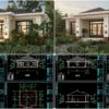 873. Download 1-story House Cad Drawing – 3 Bedrooms, 130m2 (1)