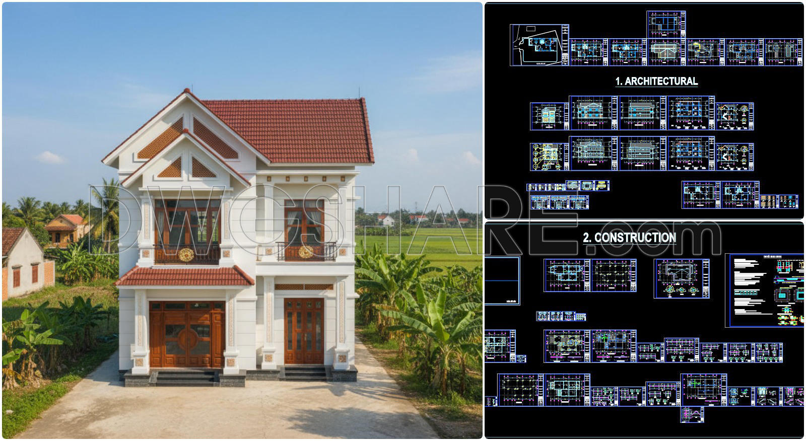 901. Download Complete Cad Drawings Of A 2-storey House (9.2m X 20.9m) – Full Architecture, Structure & Mep
