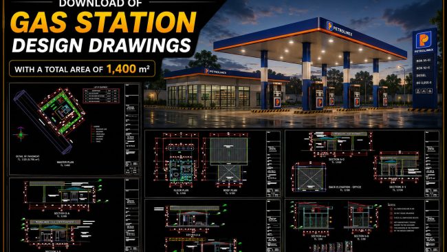 08. Download Of Gas Station Design Drawings With A Total Area Of 1,400 M2 (3)