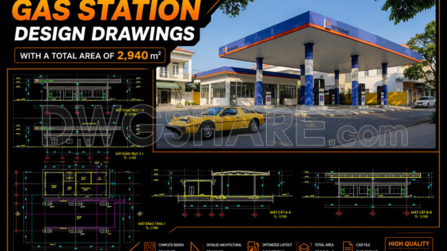 12. Download Of Gas Station Design Drawings With A Total Area Of 2,940 M2 (5)