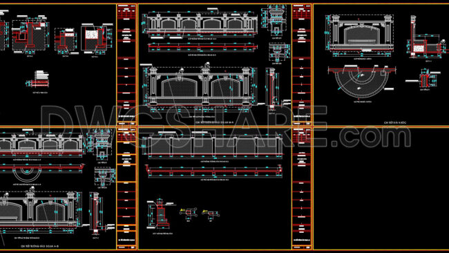 308. 308. Luxury Neoclassical Fence Design Cad Drawings For Villas And Mansions (2)