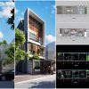 911. Download Cad Drawings Of A 4-story Family House Concept Design (5m × 18m Plot Size)